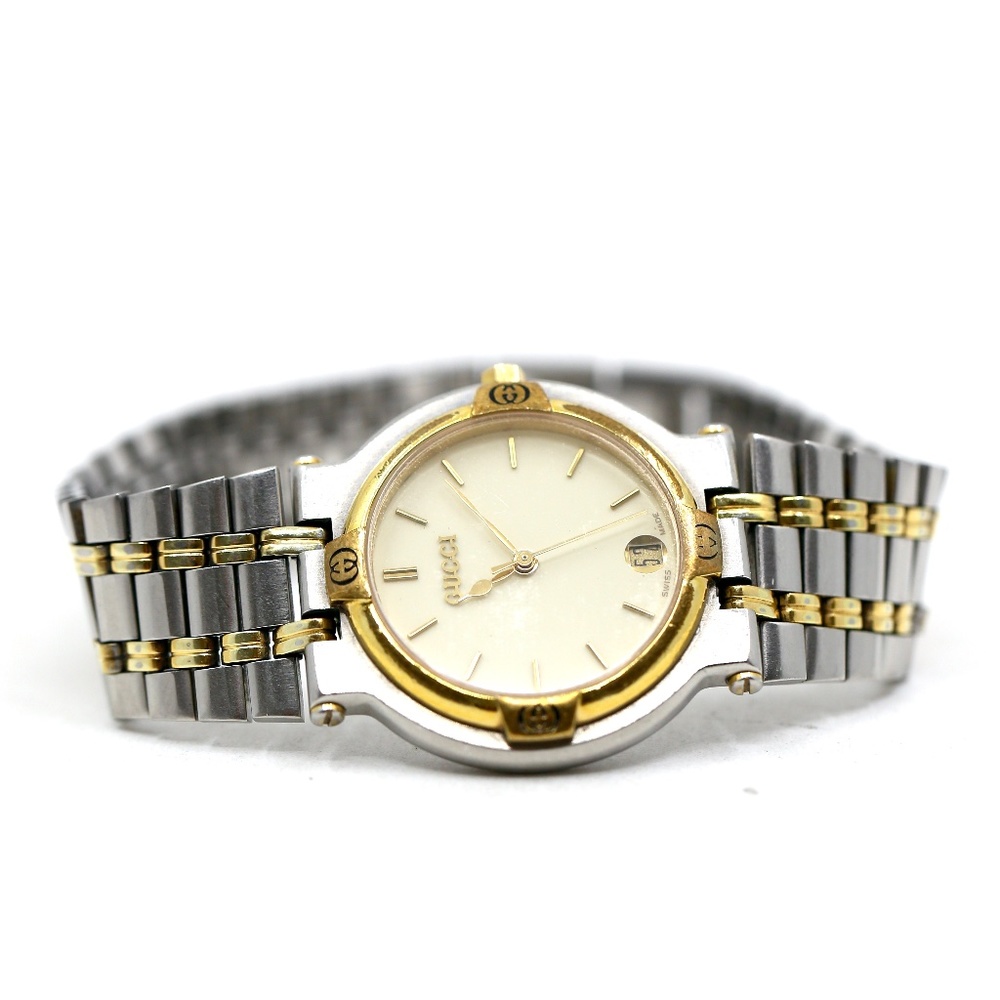 Gucci Two Tone White Face Vintage Watch - Picture 3 of 10
